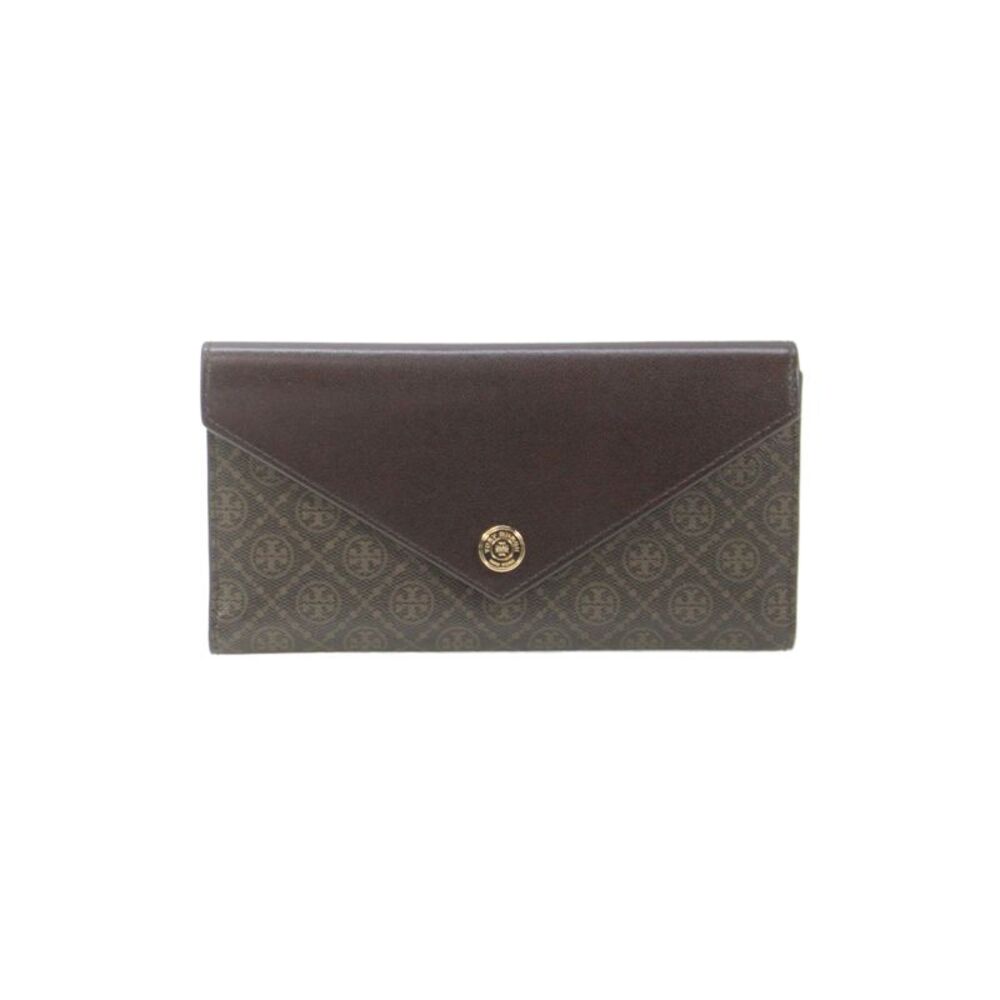 Tory Burch Womens Leather Monogram Envelope Wallet 8in.